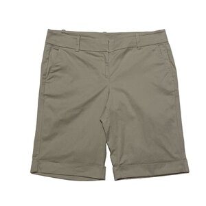 Ann Taylor Boardwalk Shorts Women’s 8 Tan Khaki Casual Cuffed Mid Rise Bermuda